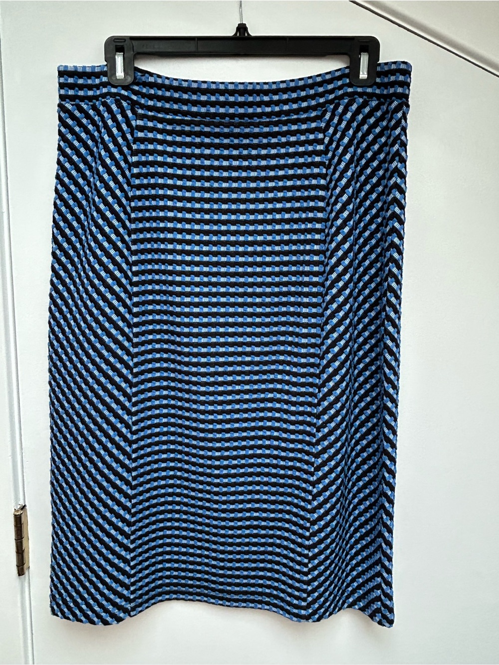 Maeve Anthropologie Blue Black Textured Knit Pencil Skirt L
